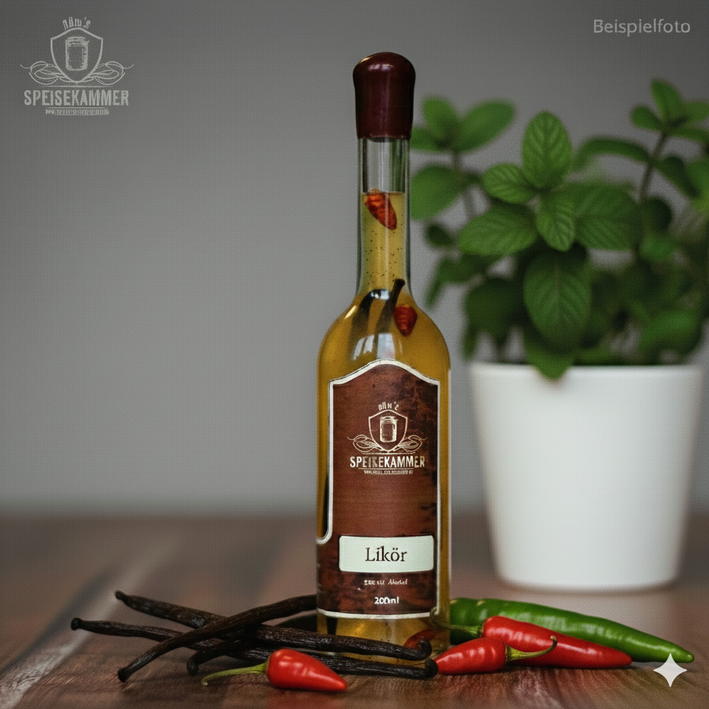 Vanille-Chili-Likör (Wodka-Basis) 18% Vol. Alkohol - 200ml