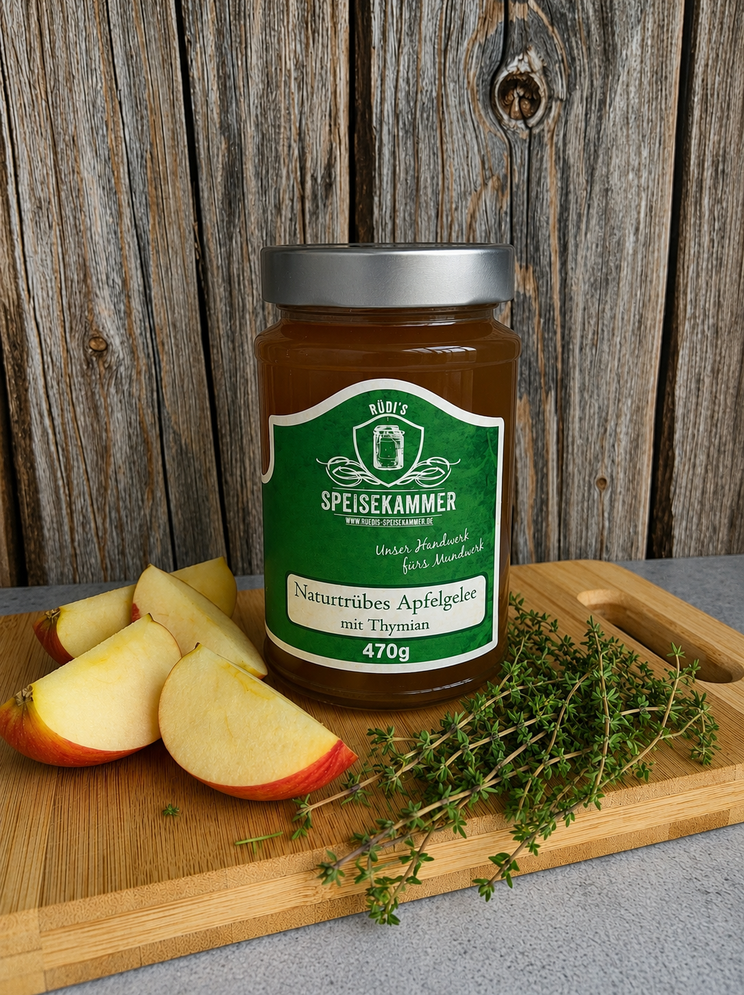 Naturtrübes Apfelgelee mit Thymian 470g