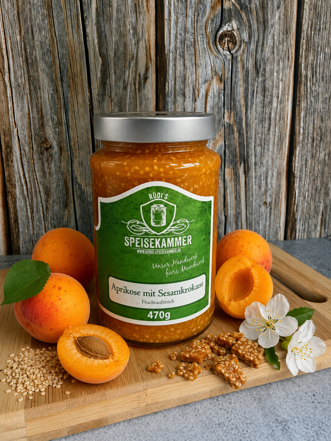 Aprikose mit Sesamkrokant 470g
