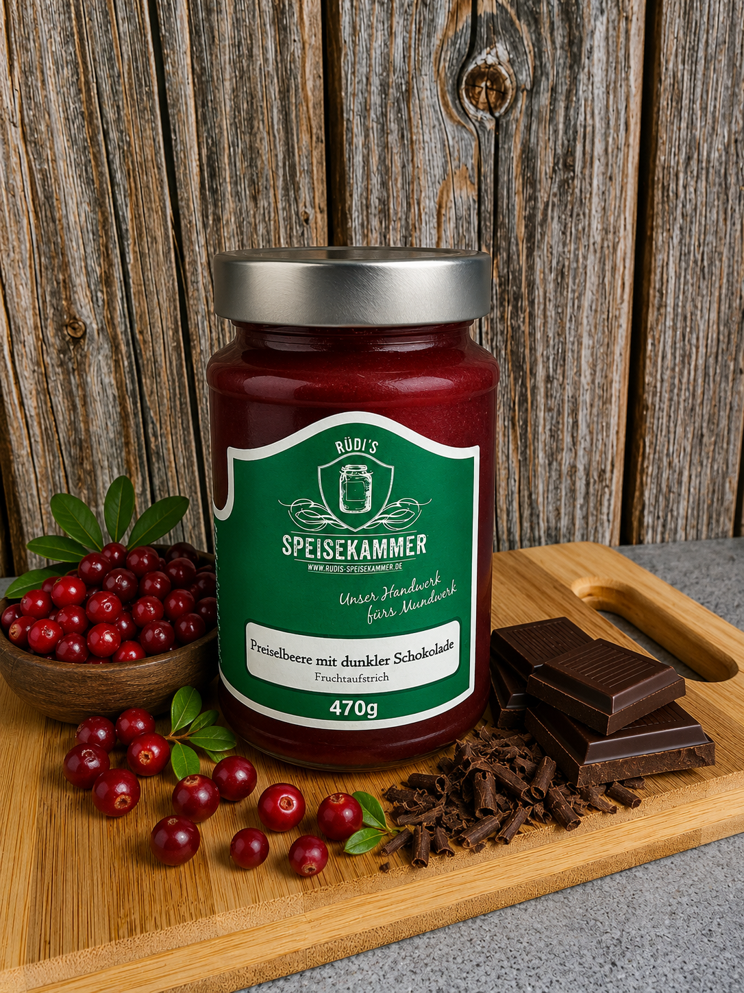 Preiselbeere mit dunkler Schokolade 470g