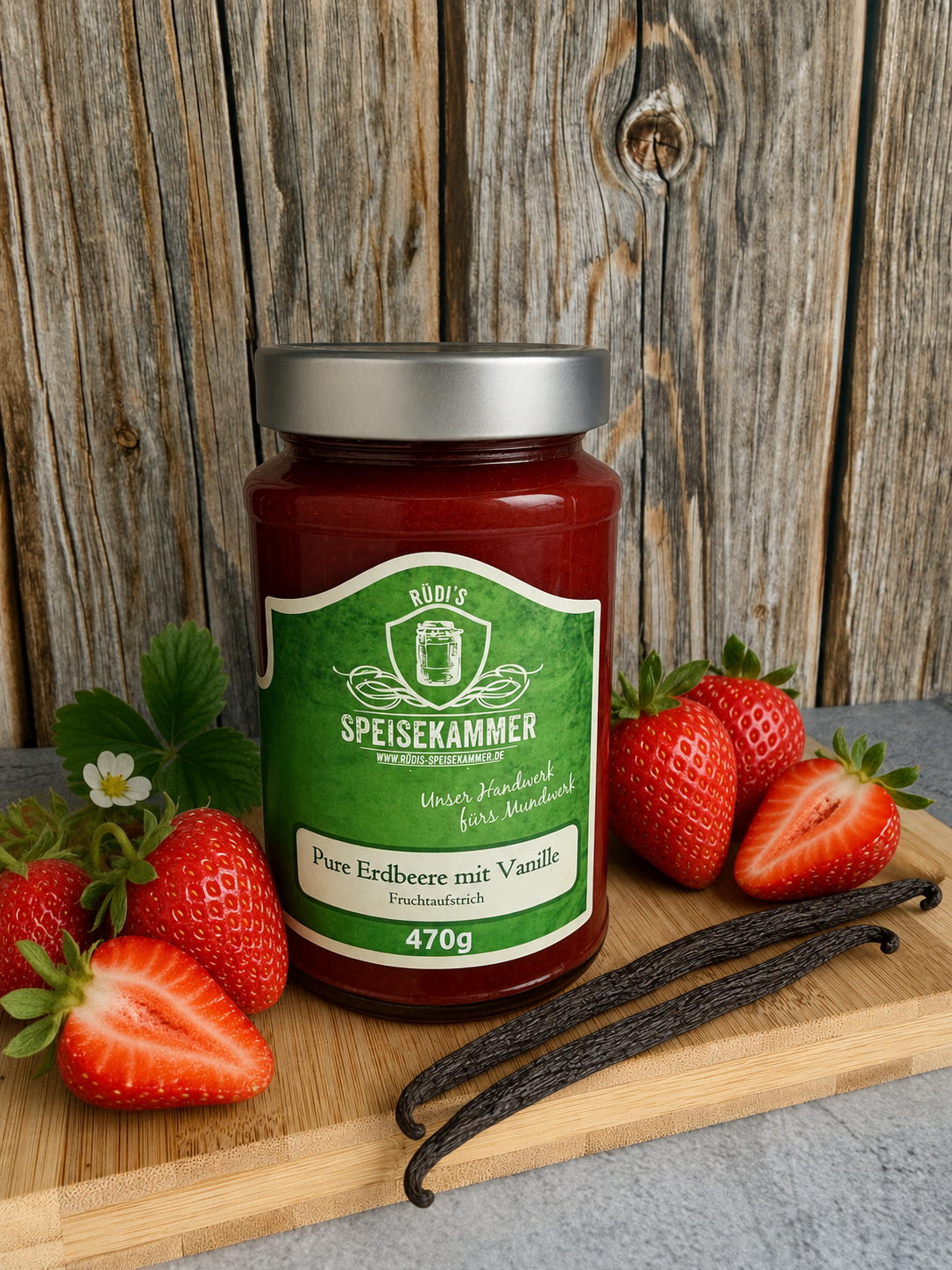 Fruchtaufstrich - Pure Erdbeere mit Vanille 470g