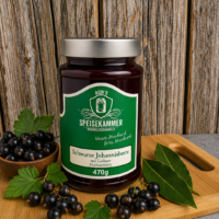 Fruchtaufstrich - schwarze Johannisbeere mit Lorbeer 470g