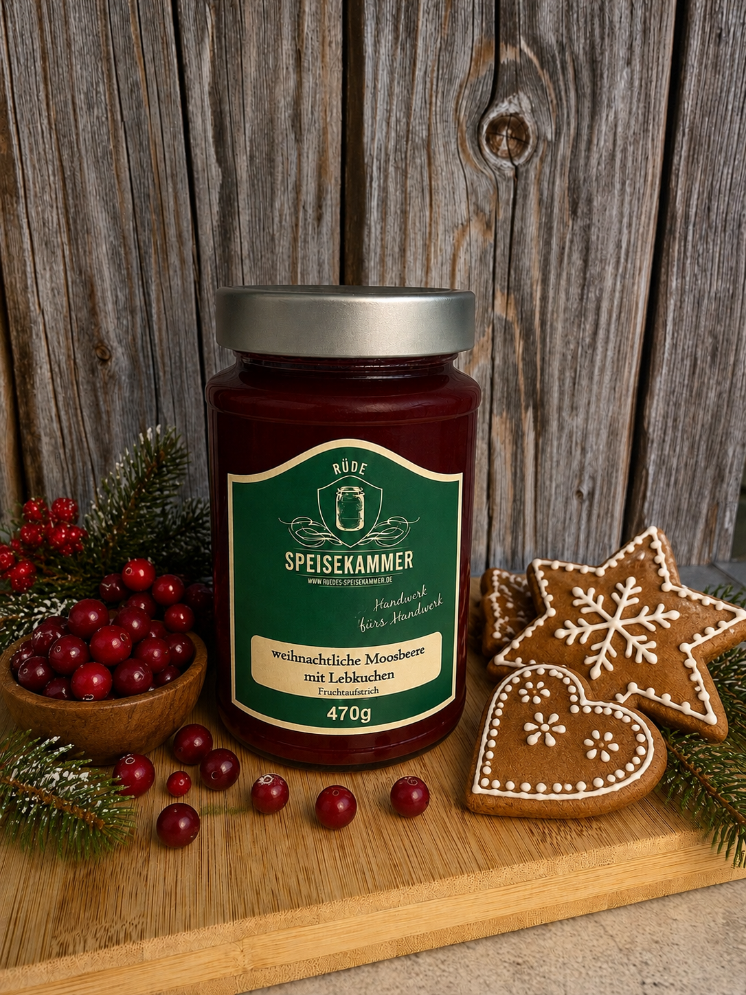 Fruchtaufstrich - weihnachtliche Moosbeere mit Lebkuchen 470g